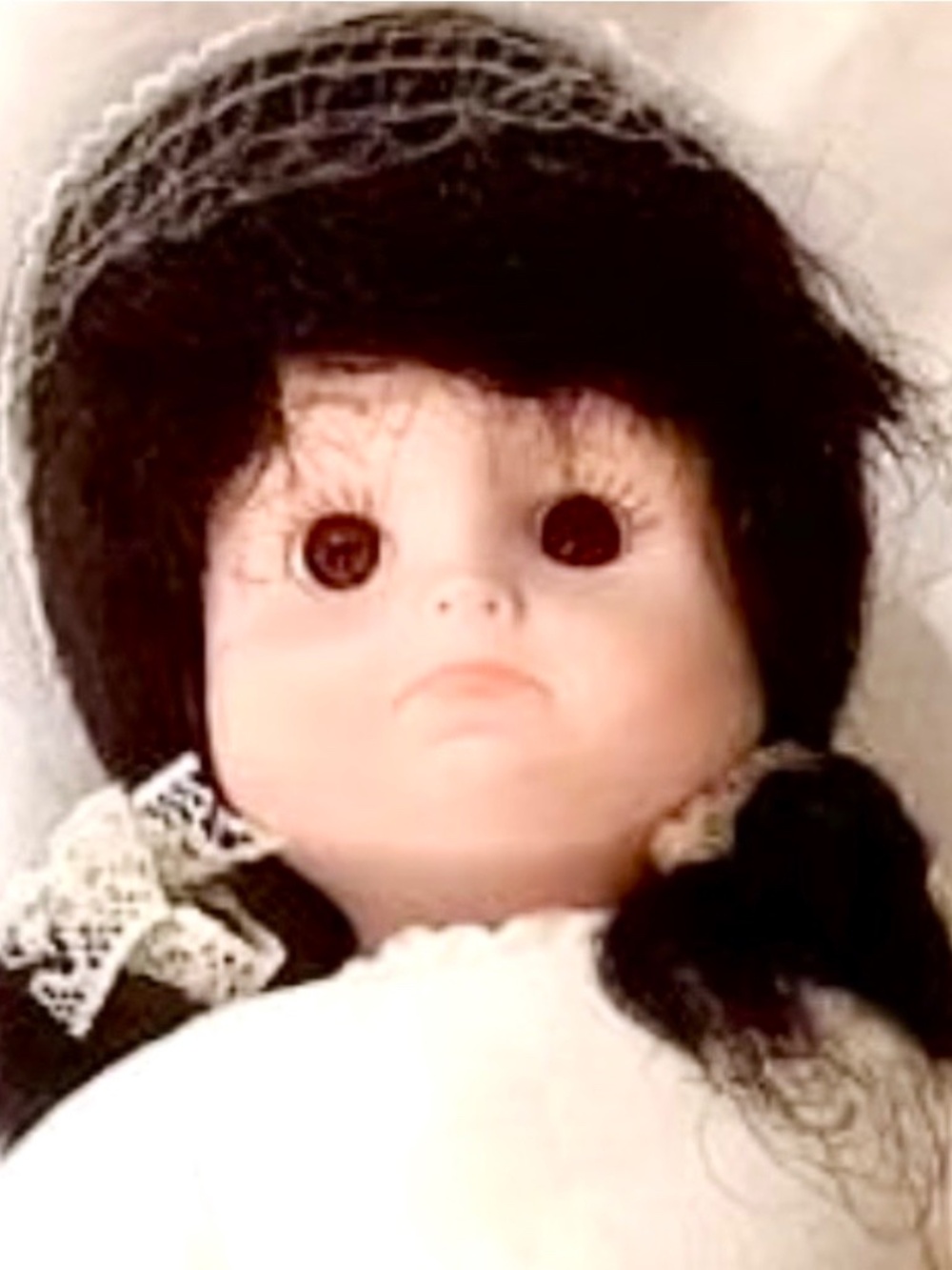 Vintage Just For Keeps, Pouting Soft Body Blank 14” Doll Brunette